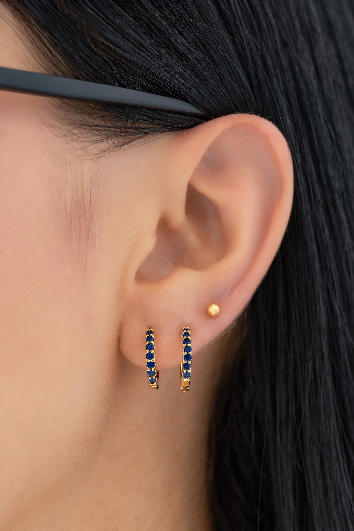 Candonga de oro laminado 18k Ref. 34121-Azul