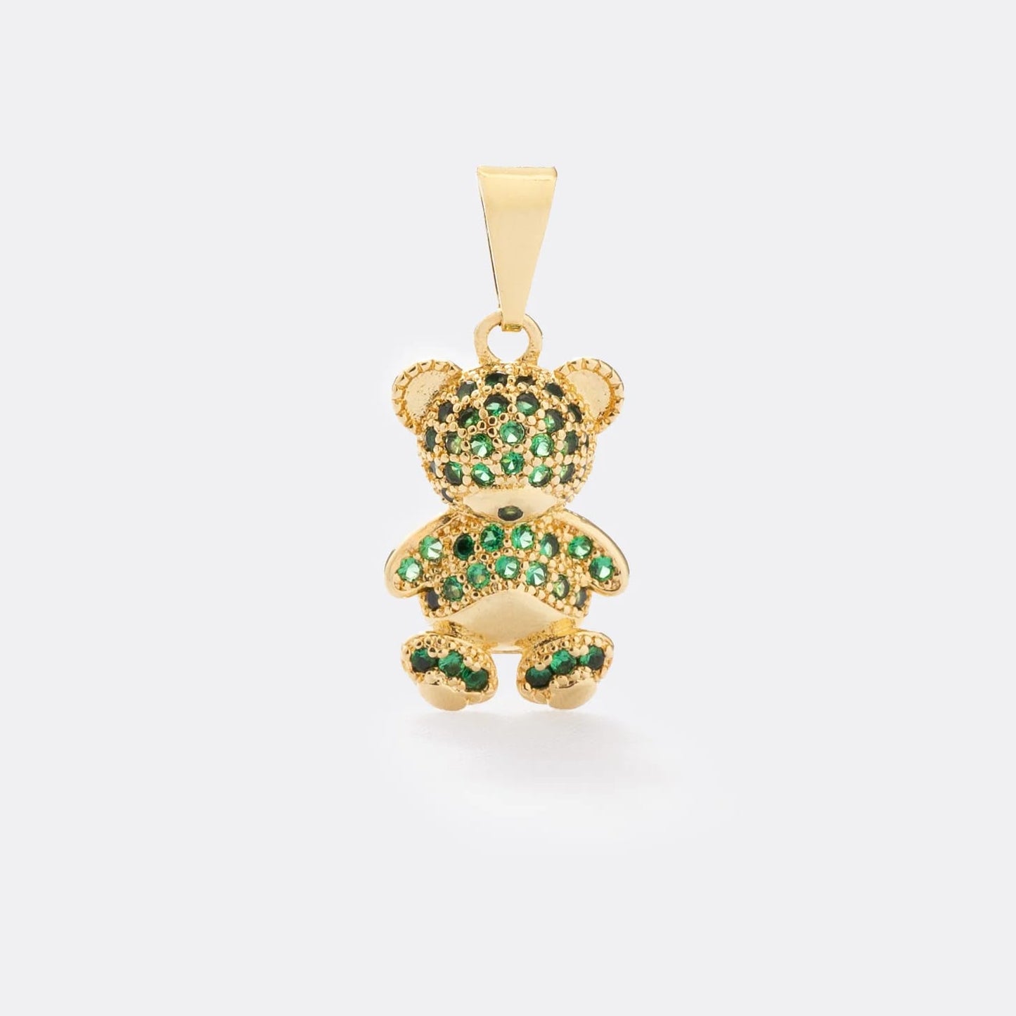 dije oro laminado oso cristal verde