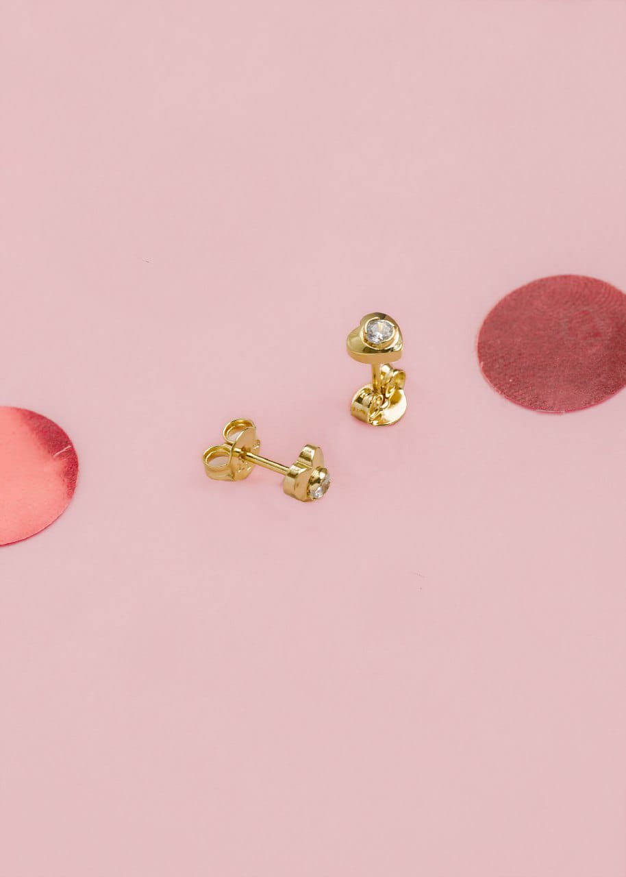 Topitos de oro laminado con cristal Ref:34045