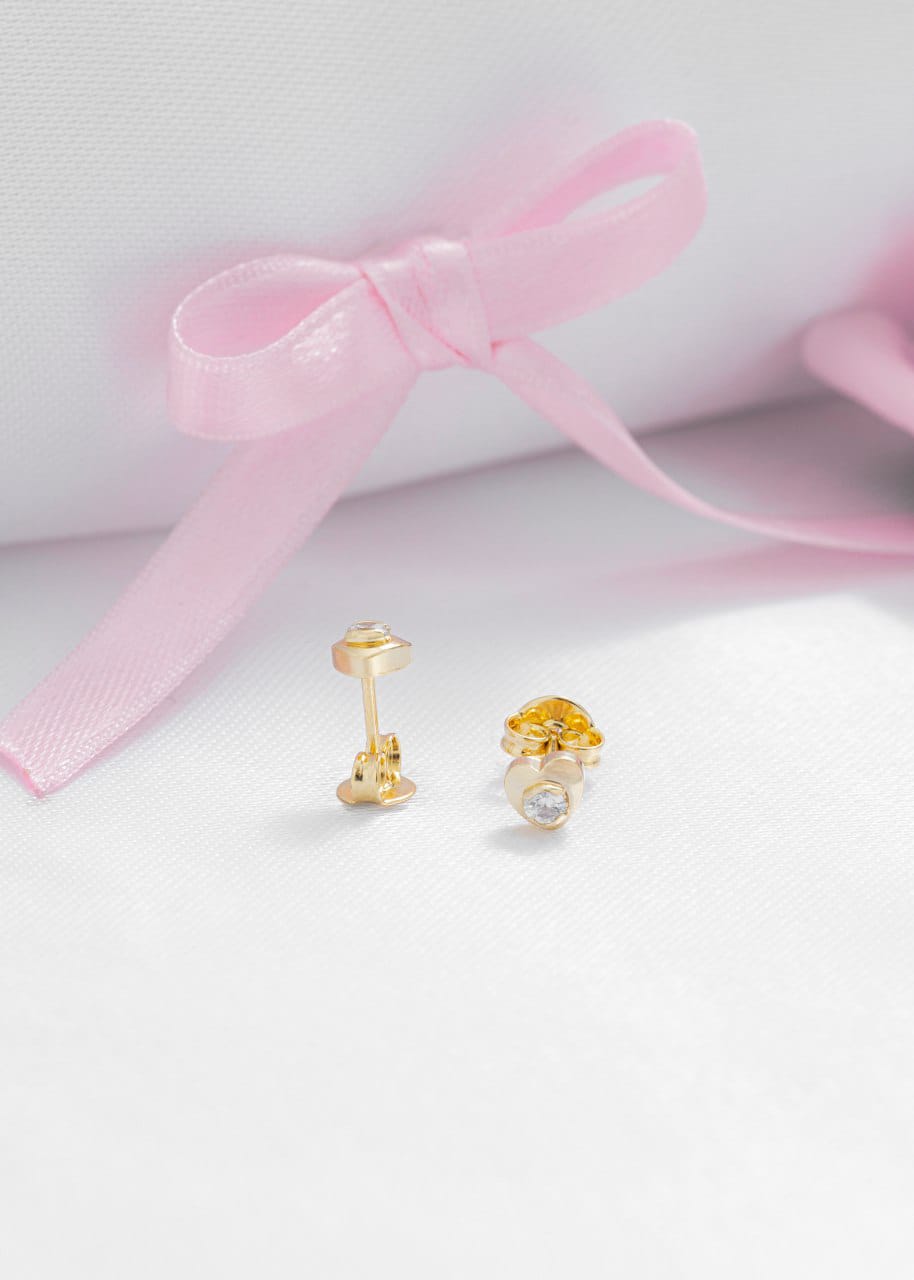 Topitos de oro laminado con cristal Ref:34045