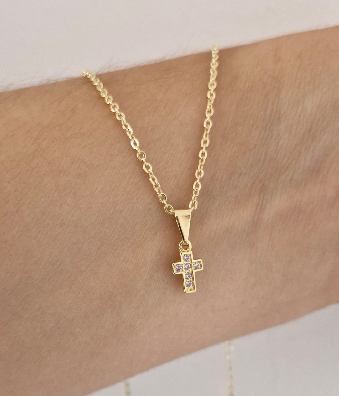 cadena y dije crz oro laminado 18k