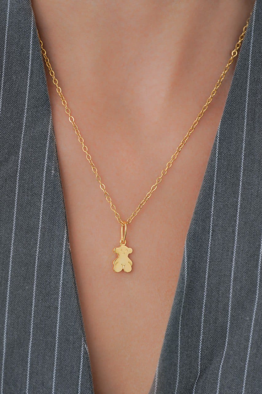 cadena y dije oso oro laminado 18k 2