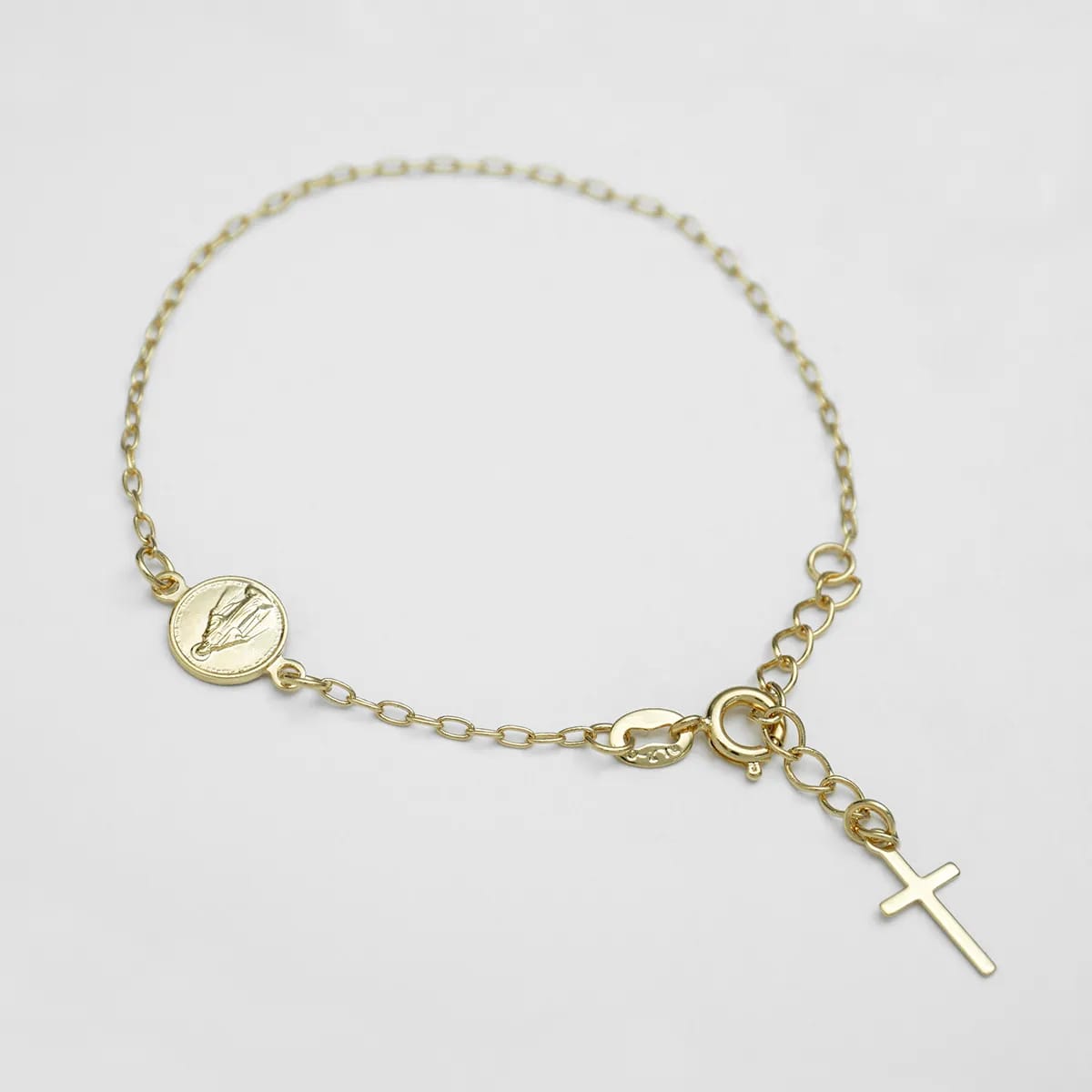 pulsera oro laminado 18k con virgen 2