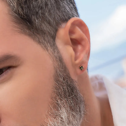 Topitos de oro laminado 18k hombre  Ref. 33021-NEGRO