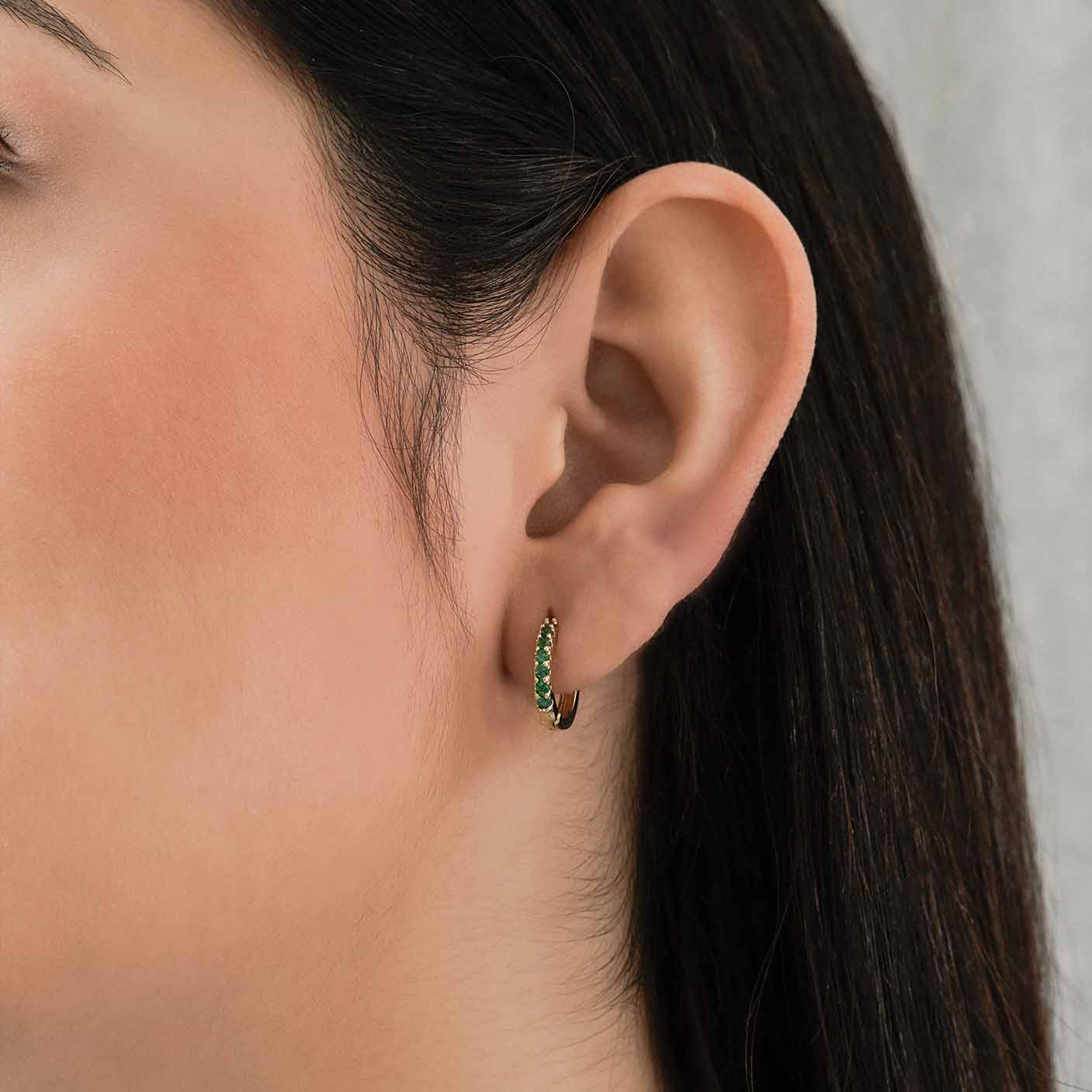 Topitos de oro laminado 18k Ref. 34121-Verde