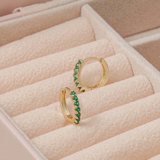 Topitos de oro laminado 18k Ref. 34121-Verde