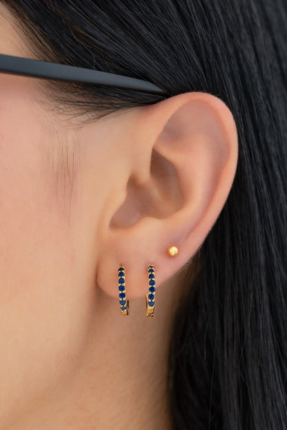 Candonga de oro laminado 18k  Ref. 34121-Azul