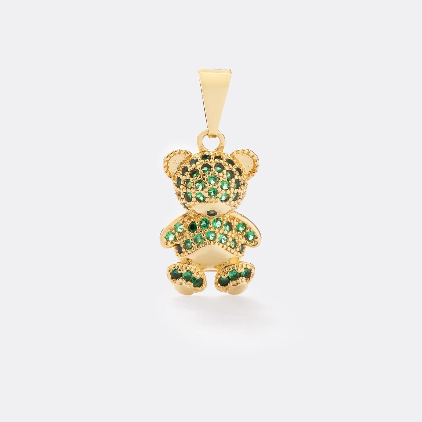 dije oro laminado oso cristal verde