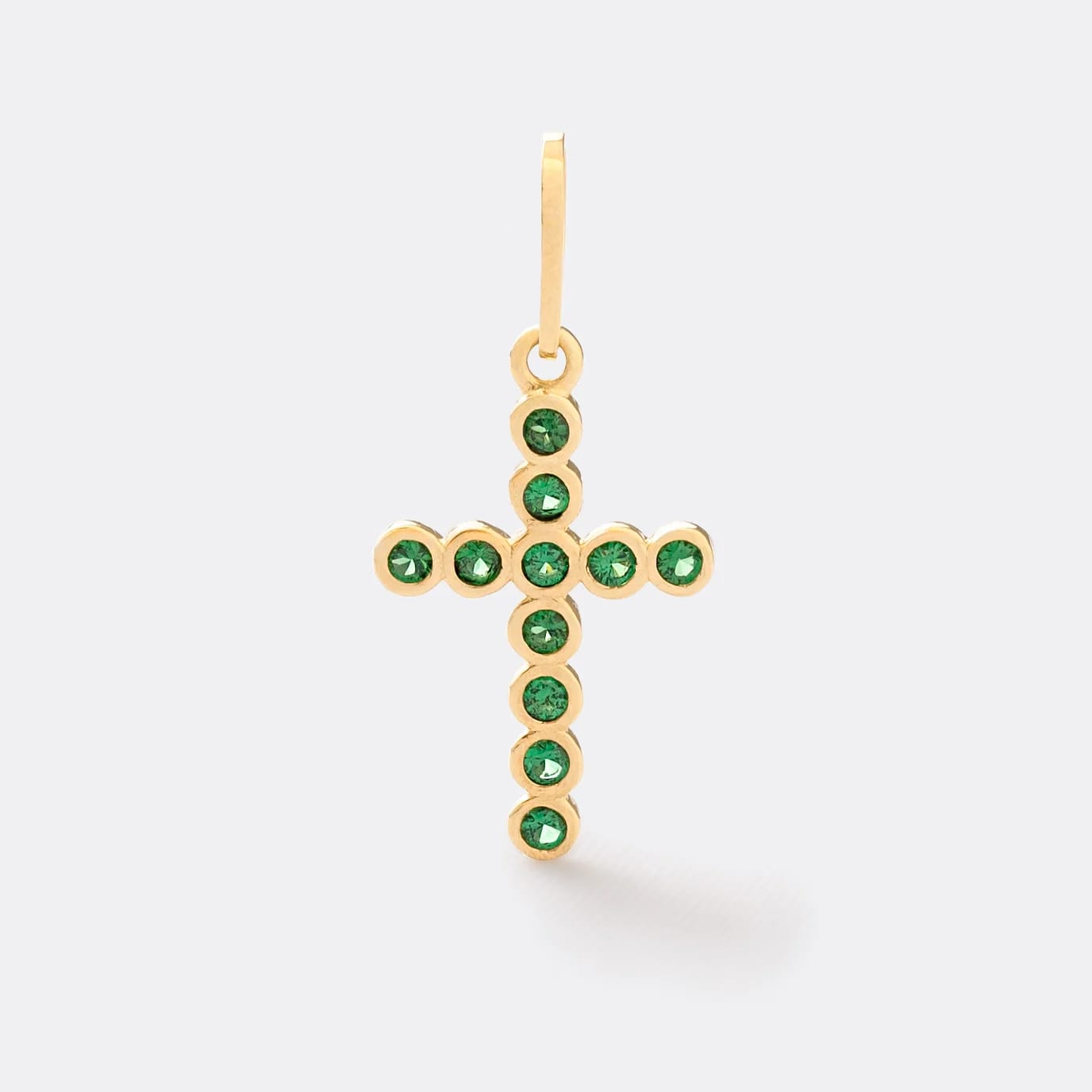 Dije en oro laminado 18K cristal verde  Ref: 22889
