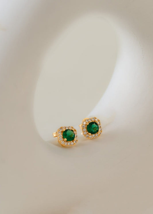 Topitos de oro laminado 18k Ref 34276-VERDE