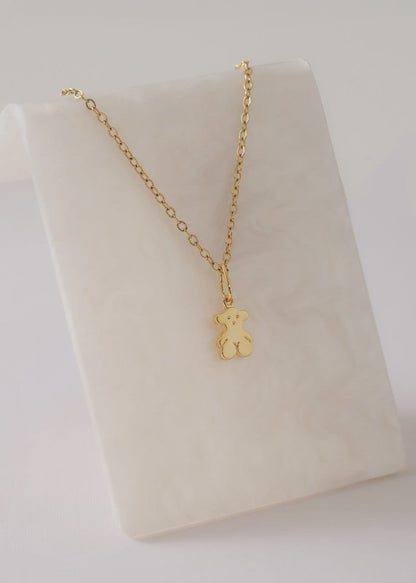 cadena y dije oso oro laminado 18k 