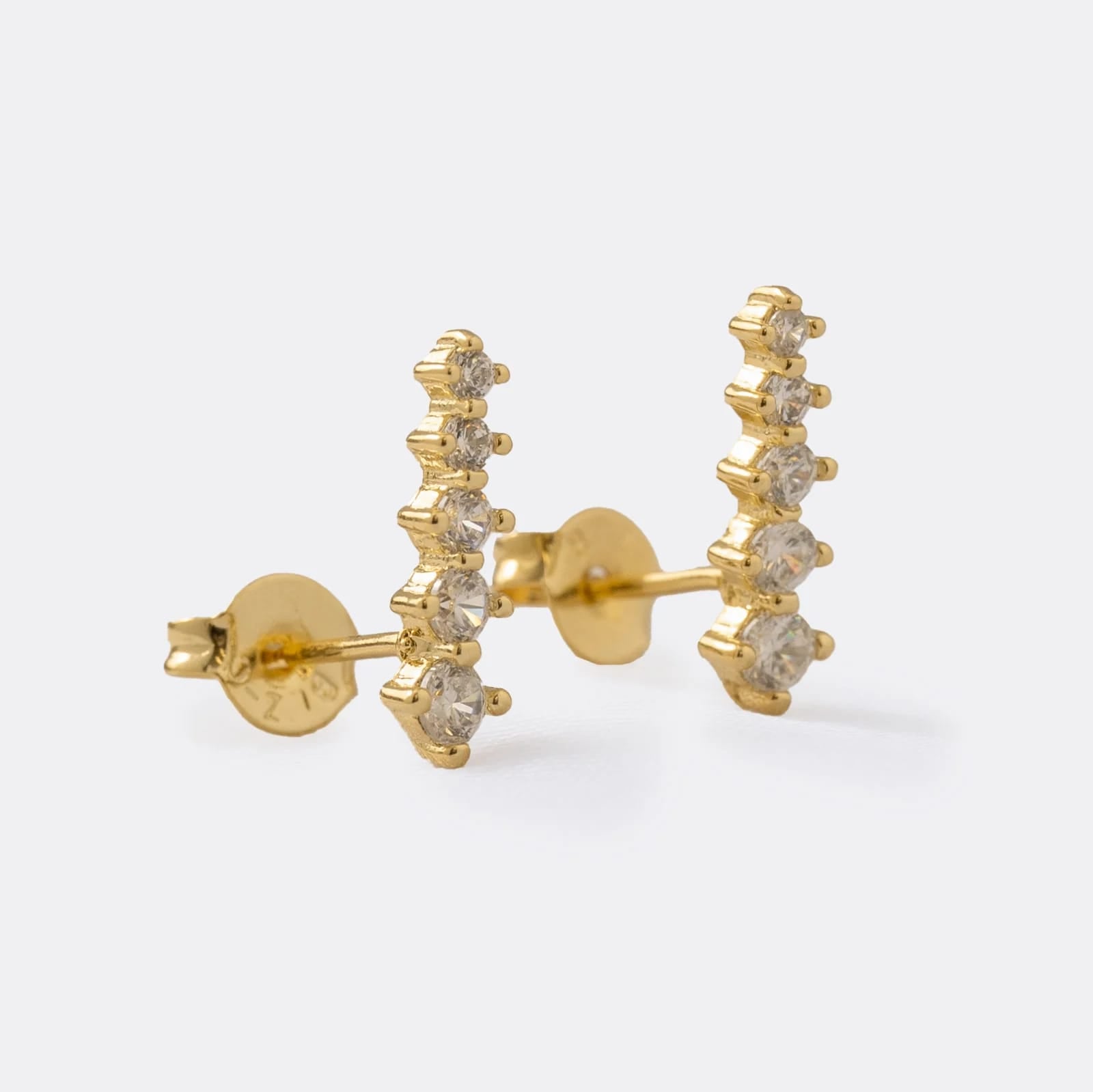 topitos de oro laminado alargado con cristal 3